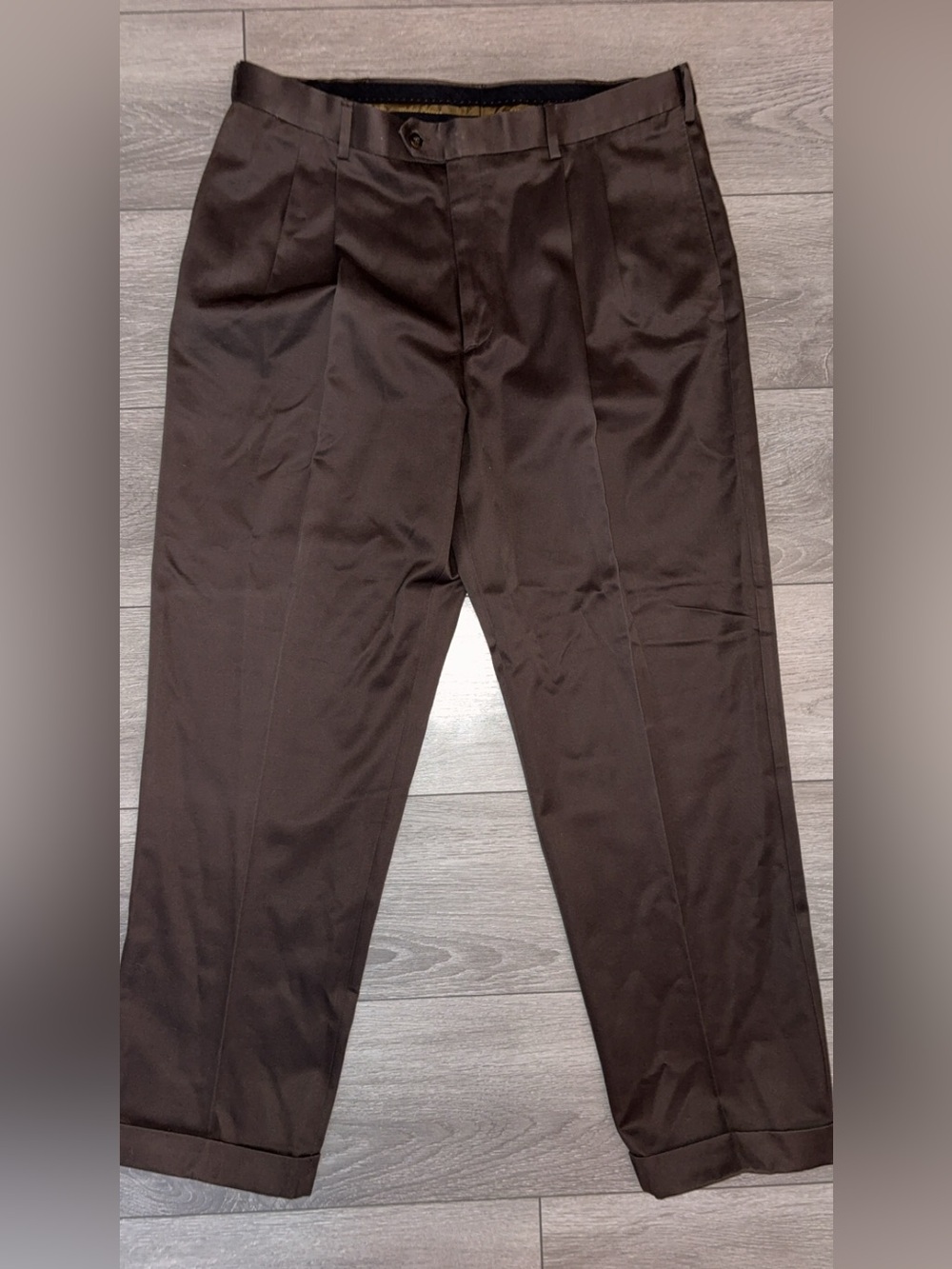 Savane Select Edition Men’s Dress Pants Size 38/32 Brown EUC